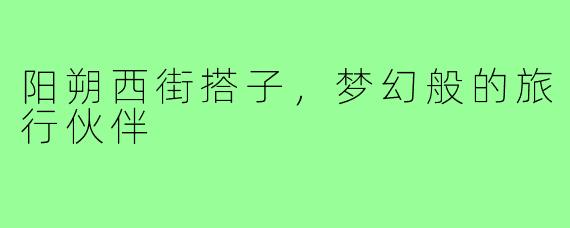 阳朔西街搭子，梦幻般的旅行伙伴