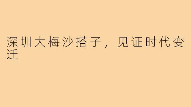 深圳大梅沙搭子，见证时代变迁