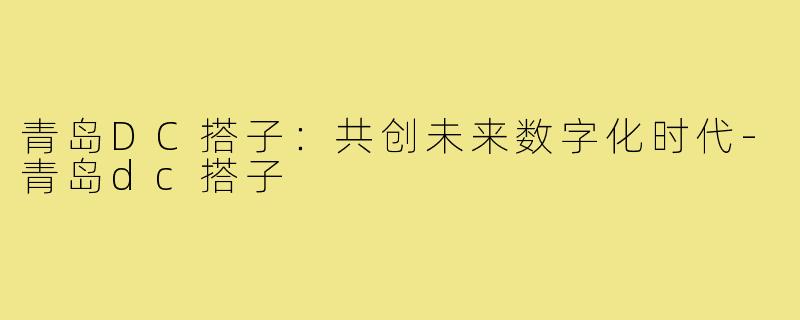 青岛DC搭子：共创未来数字化时代