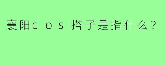 襄阳cos搭子是指什么？