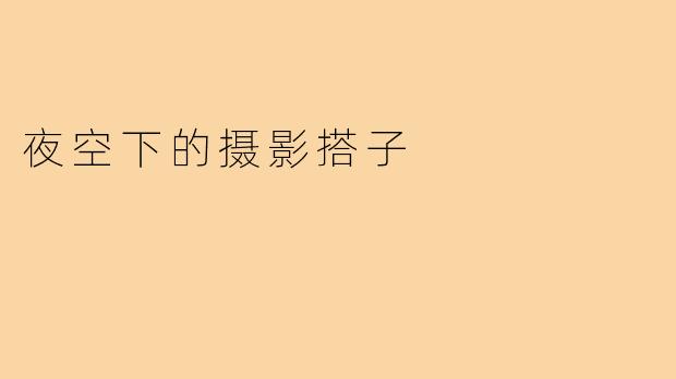 夜空下的摄影搭子