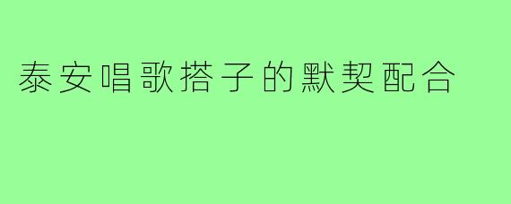 泰安唱歌搭子的默契配合