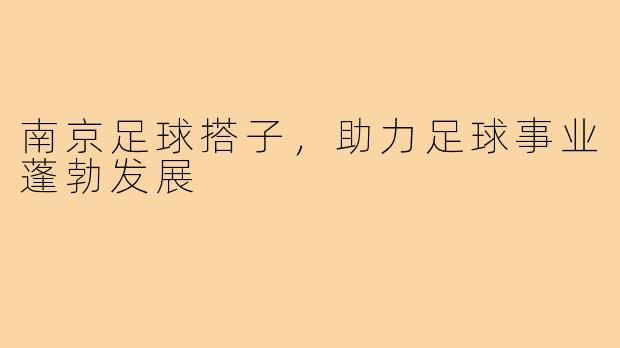 南京足球搭子,助力足球事业蓬勃发展