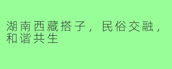 湖南西藏搭子，民俗交融，和谐共生