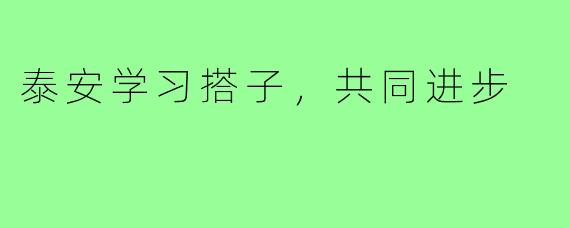 泰安学习搭子，共同进步