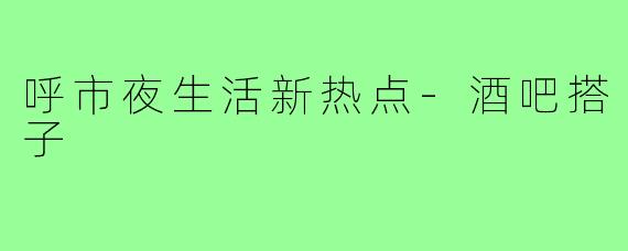 呼市夜生活新热点-酒吧搭子