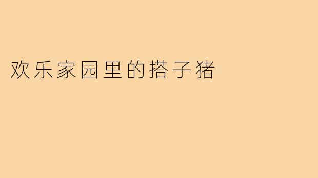 欢乐家园里的搭子猪