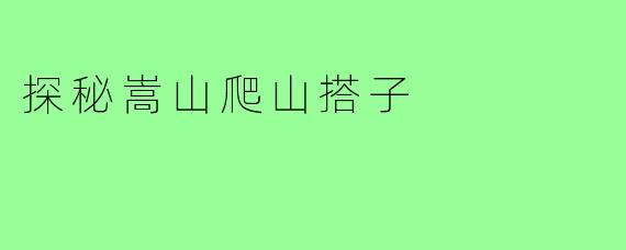 探秘嵩山爬山搭子