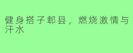 健身搭子郫县，燃烧激情与汗水