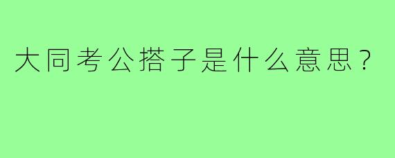 大同考公搭子是什么意思？