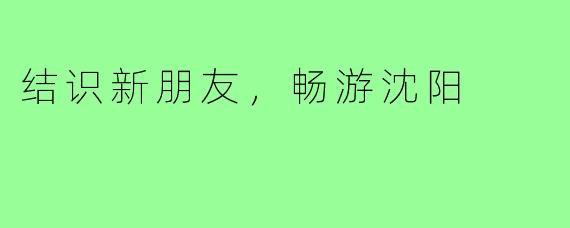 结识新朋友，畅游沈阳