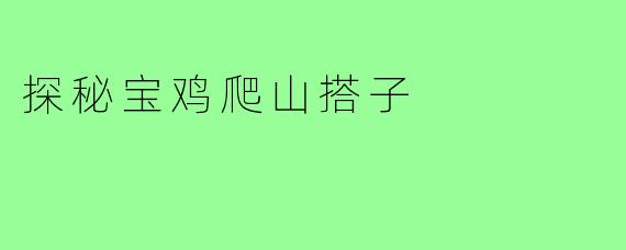 探秘宝鸡爬山搭子