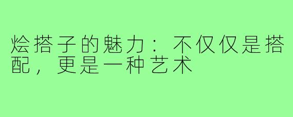 烩搭子的魅力：不仅仅是搭配，更是一种艺术