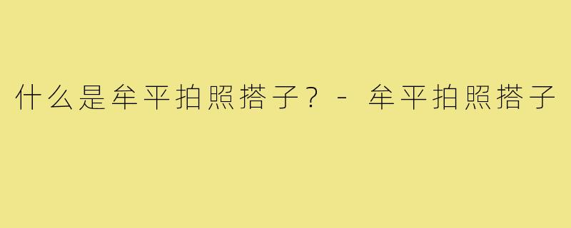 什么是牟平拍照搭子？