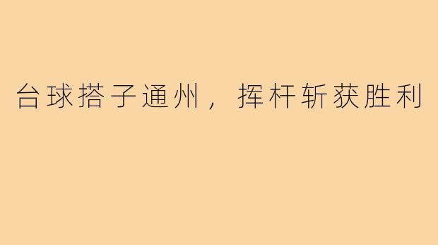 台球搭子通州，挥杆斩获胜利