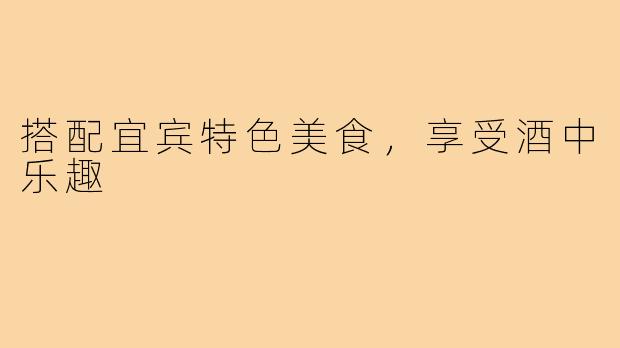 搭配宜宾特色美食，享受酒中乐趣