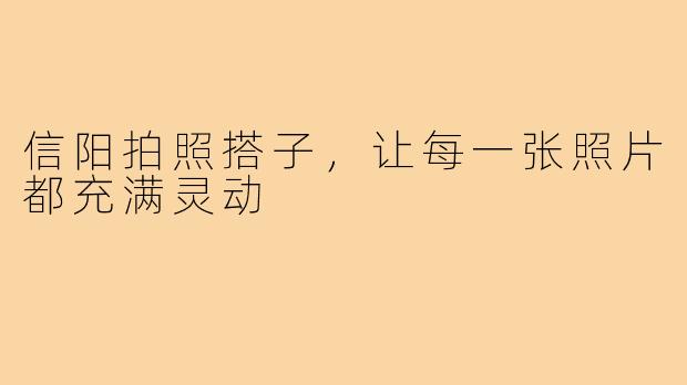 信阳拍照搭子，让每一张照片都充满灵动