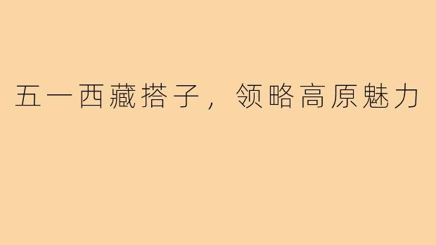 五一西藏搭子，领略高原魅力