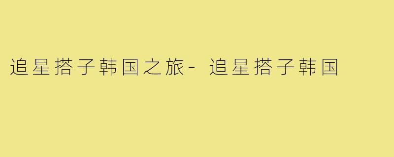 追星搭子韩国之旅-追星搭子韩国