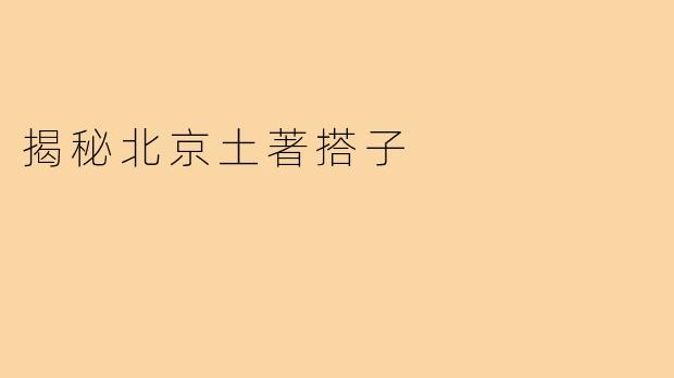 揭秘北京土著搭子