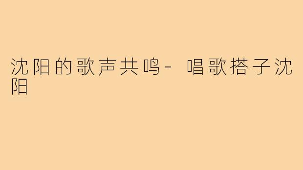 沈阳的歌声共鸣-唱歌搭子沈阳