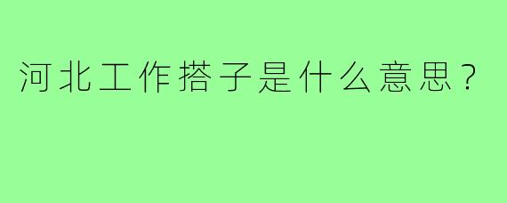 河北工作搭子是什么意思?