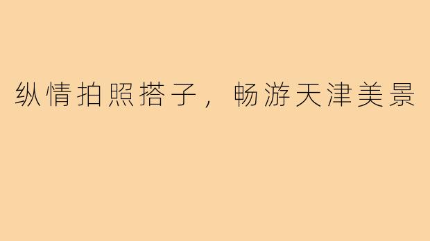 纵情拍照搭子，畅游天津美景