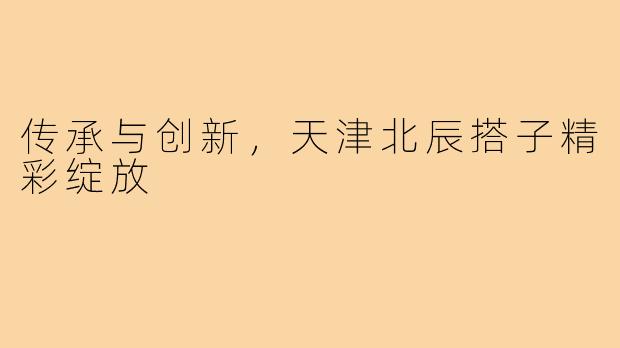 传承与创新，天津北辰搭子精彩绽放