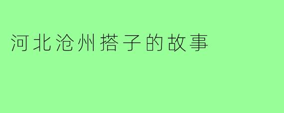 河北沧州搭子的故事