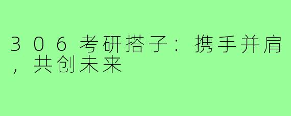 306考研搭子：携手并肩，共创未来
