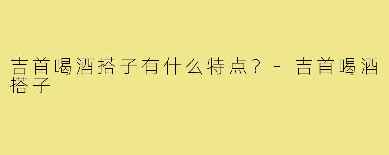 吉首喝酒搭子有什么特点？