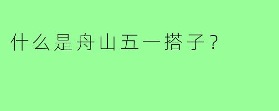 什么是舟山五一搭子？