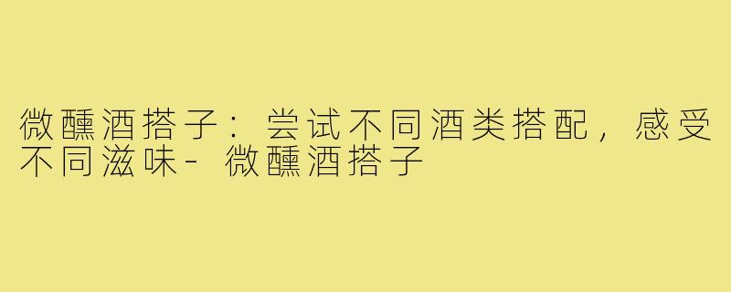 微醺酒搭子：尝试不同酒类搭配，感受不同滋味-微醺酒搭子