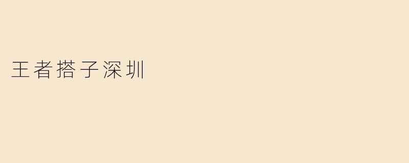 王者搭子深圳