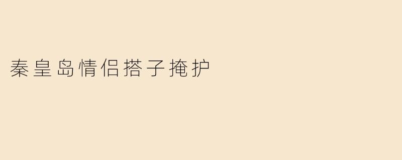 秦皇岛情侣搭子掩护