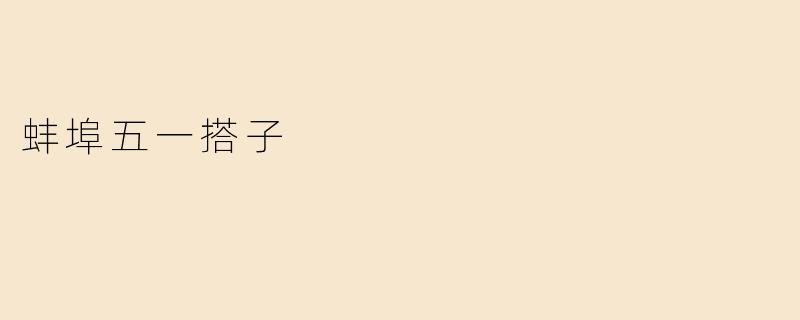 蚌埠五一搭子