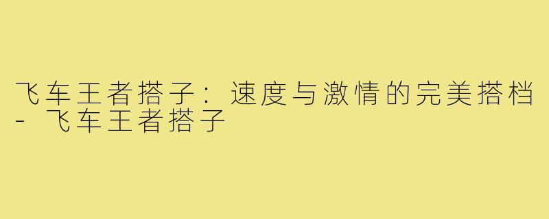 飞车王者搭子:速度与激情的完美搭档-飞车王者搭子