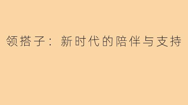 领搭子：新时代的陪伴与支持