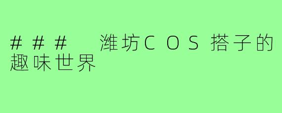 ### 潍坊COS搭子的趣味世界