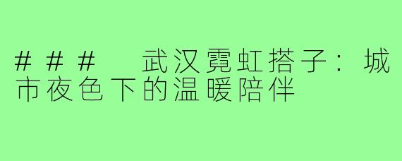 ### 武汉霓虹搭子:城市夜色下的温暖陪伴