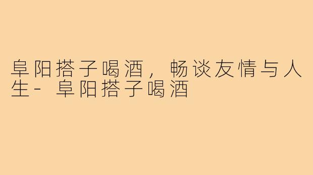 阜阳搭子喝酒，畅谈友情与人生-阜阳搭子喝酒