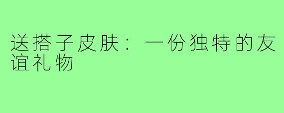 送搭子皮肤:一份独特的友谊礼物
