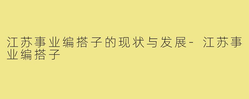 江苏事业编搭子的现状与发展-江苏事业编搭子