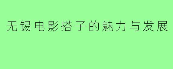 无锡电影搭子的魅力与发展