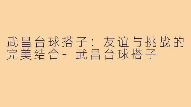 武昌台球搭子：友谊与挑战的完美结合-武昌台球搭子