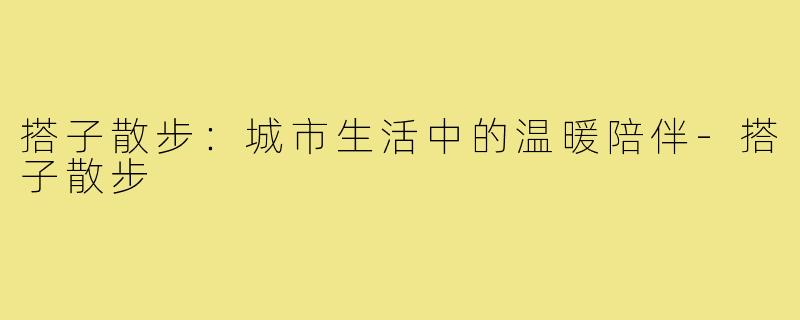 搭子散步：城市生活中的温暖陪伴-搭子散步