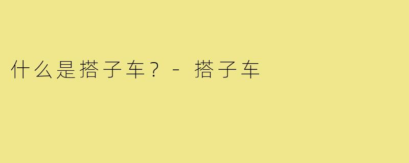 什么是搭子车?-搭子车