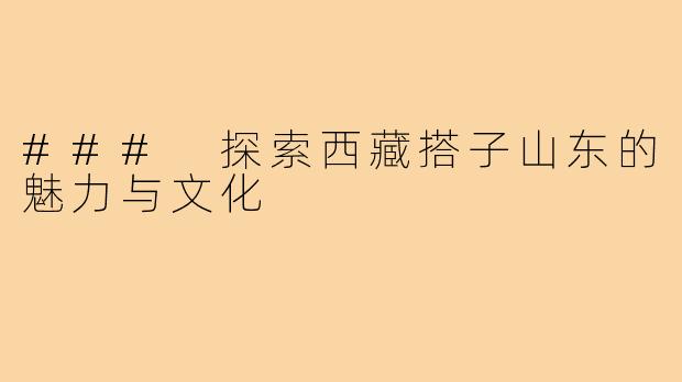 ### 探索西藏搭子山东的魅力与文化