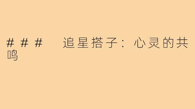 ### 追星搭子:心灵的共鸣