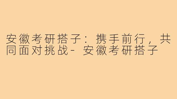 安徽考研搭子：携手前行，共同面对挑战